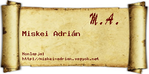 Miskei Adrián névjegykártya
